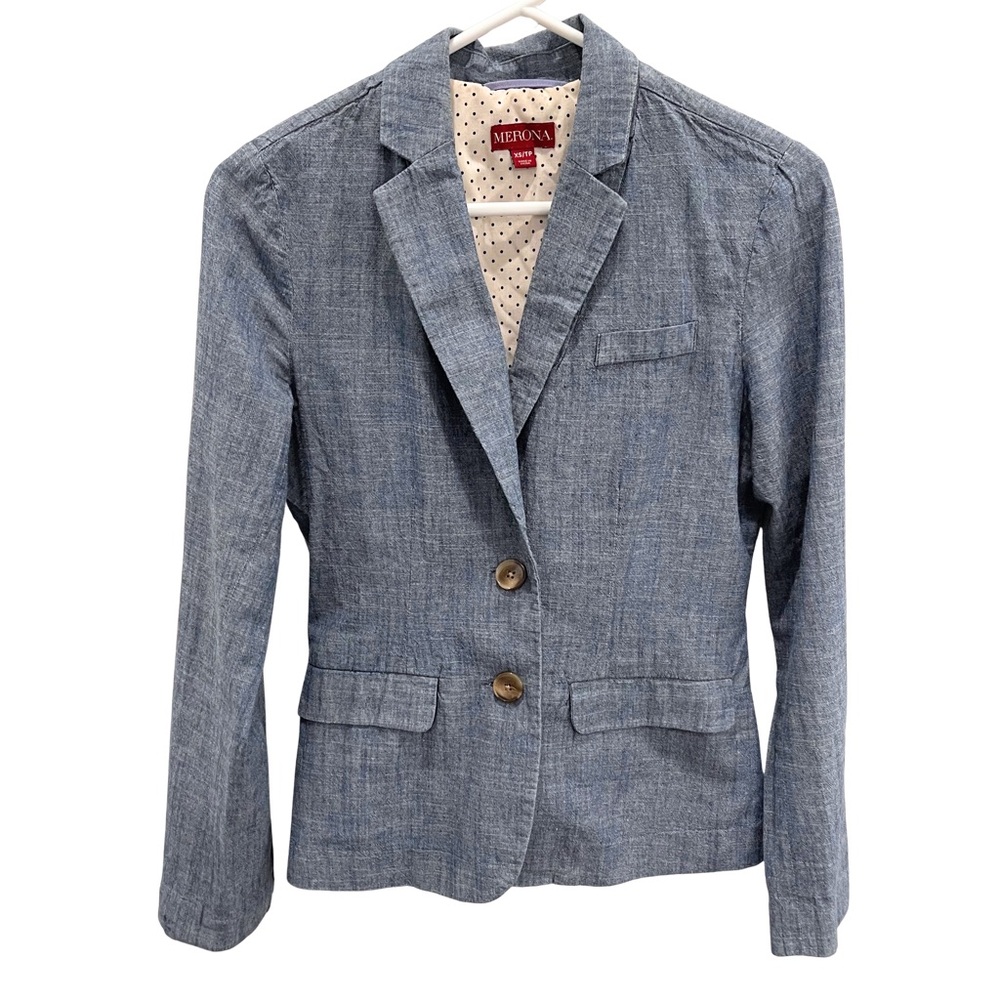 Merona Women's Chambray Light Blue Blazer